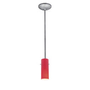 Cylinder Stem Mini Pendant in Brushed Steel