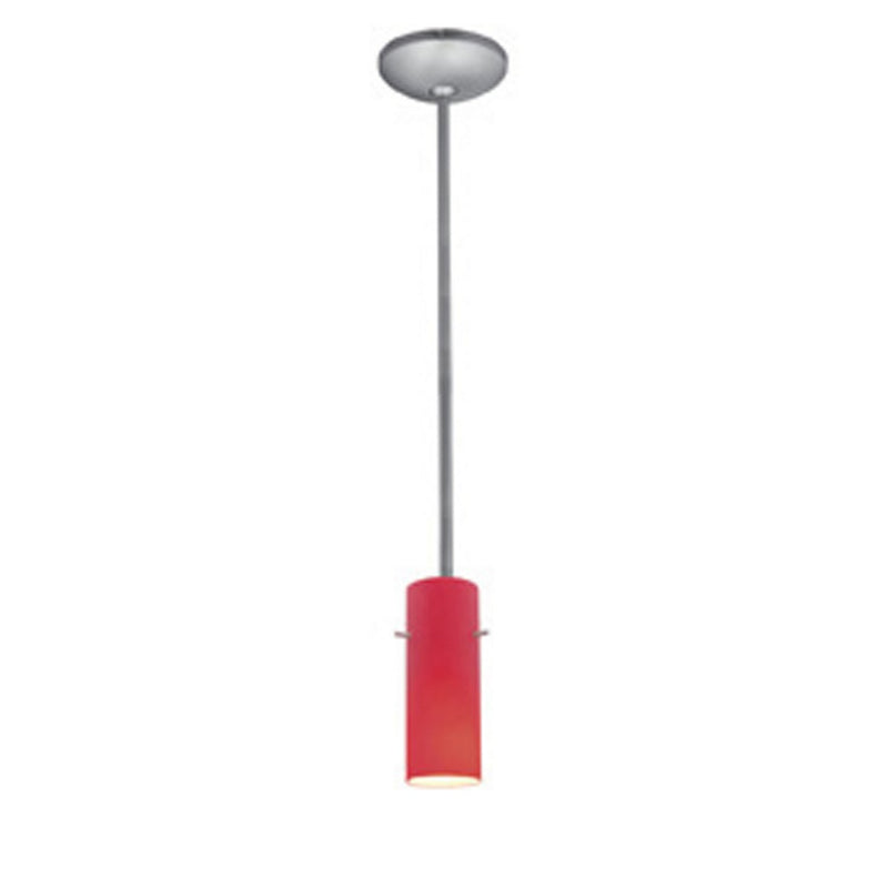 Cylinder Stem Mini Pendant in Brushed Steel