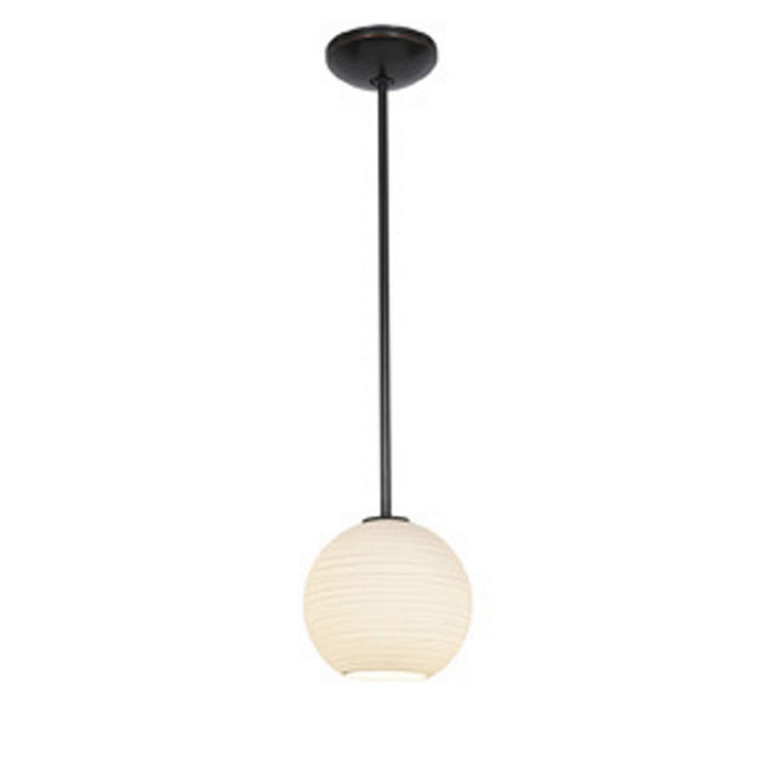 Japanese Lantern 1-Light Pendant in Oil Rubbed Bronze - Lamps Expo