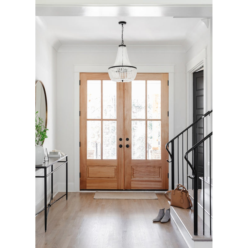 Rylee 6 Light 18.75" Chandelier in Matte Black in a room setting