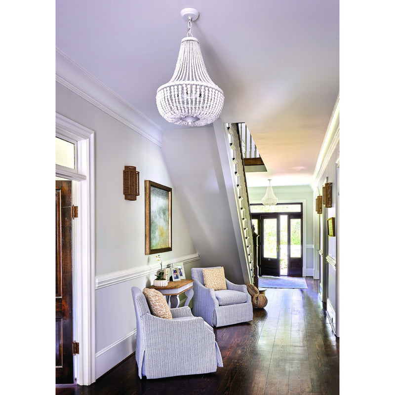Rylee 6 Light 18.75" Chandelier in Matte White in a room setting