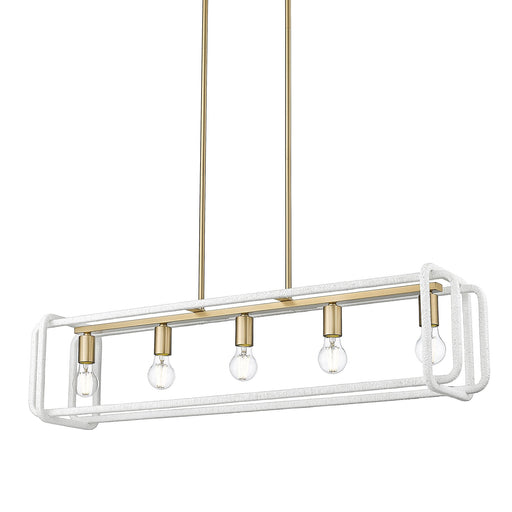 Camden 5-Light Linear Pendant in Brushed Champagne Brass