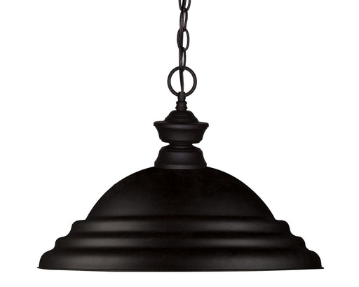 Shark 1 Light Pendant in Matte Black with Matte Black Shade