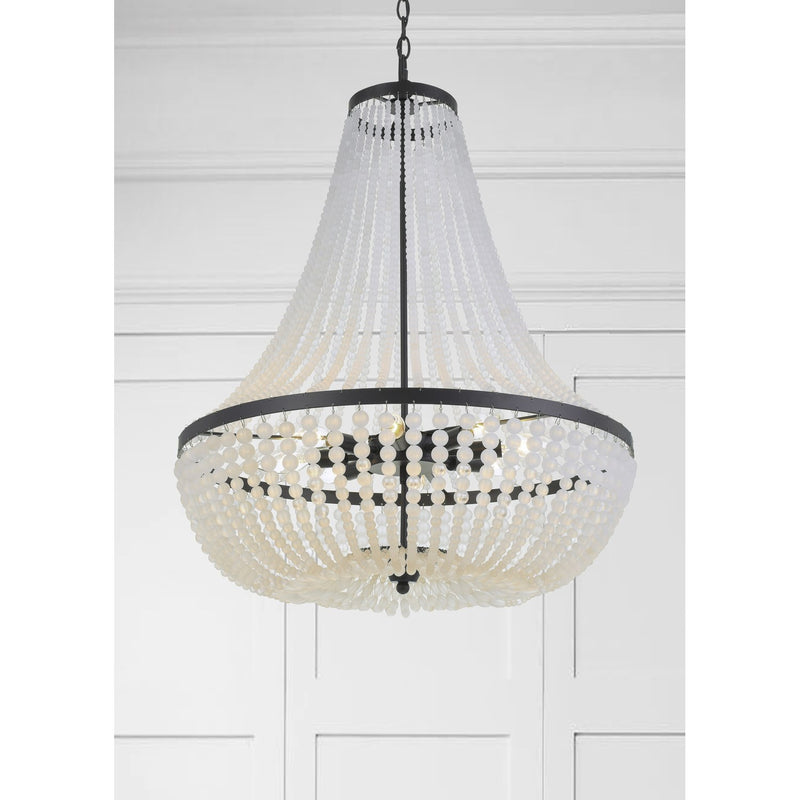 Rylee 8 Light 24.75" Chandelier in Matte Black in a room setting