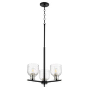 Monarch 3 Light Chandelier in Textured Black / Satin Nickel