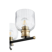 Monarch 3 Light Chandelier in Textured Black / Aged Brass