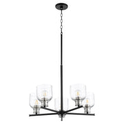 Monarch 5 Light Chandelier in Textured Black / Satin Nickel