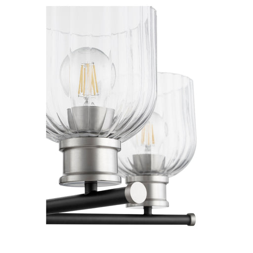 Monarch 5 Light Chandelier in Textured Black / Satin Nickel