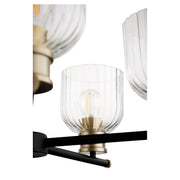 Monarch 5 Light Chandelier in Textured Black / Aged Brass
