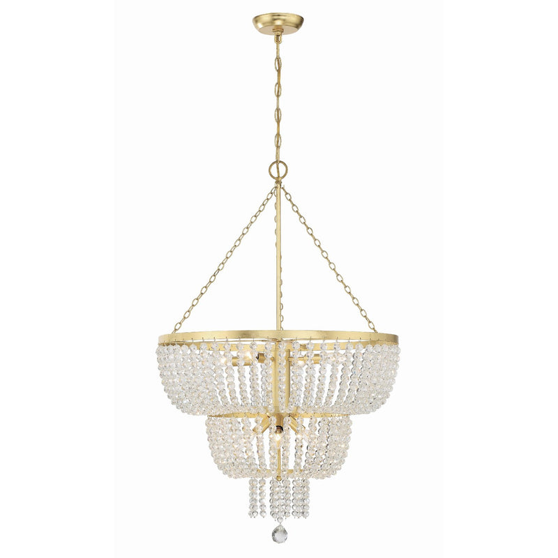 Rylee 8 Light 24.75" Pendant in Antique Gold