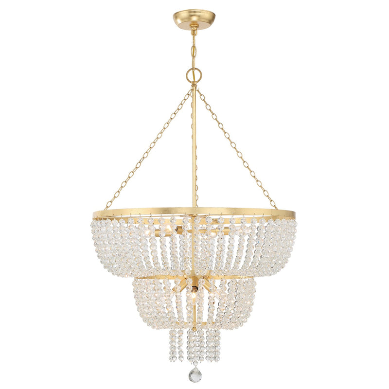 Rylee 8 Light 24.75" Pendant in Antique Gold
