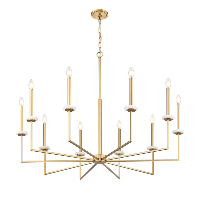 Gaultier 10 Light 44.75" Chandelier in Modern Gold