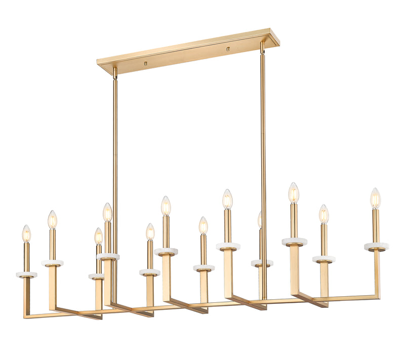 Gaultier 12 Light 56.75" Linear Pendant in Modern Gold
