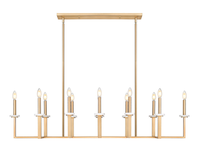 Gaultier 12 Light 56.75" Linear Pendant in Modern Gold