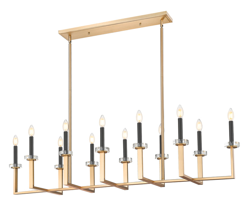 Gaultier 12 Light 56.75" Linear Pendant in Modern Gold
