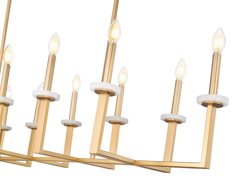 Gaultier 12 Light 56.75" Linear Pendant in Modern Gold