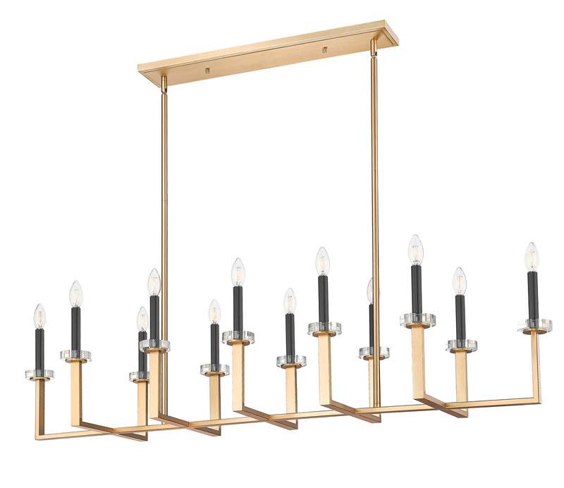 Gaultier 12 Light 56.75" Linear Pendant in Modern Gold