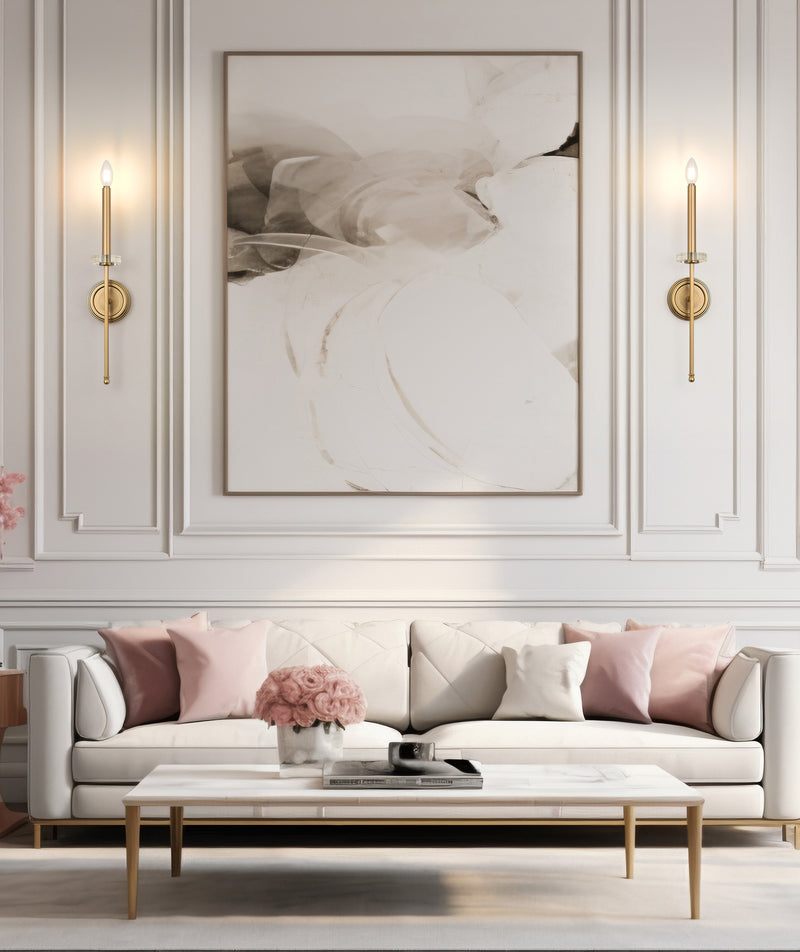 Gaultier 1 Light 4.5" Wall Sconce in Modern Gold in a room setting