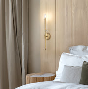 Gaultier 1 Light 4.5" Wall Sconce in Modern Gold in a room setting