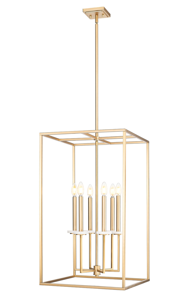 Gaultier 6 Light 18" Pendant in Modern Gold