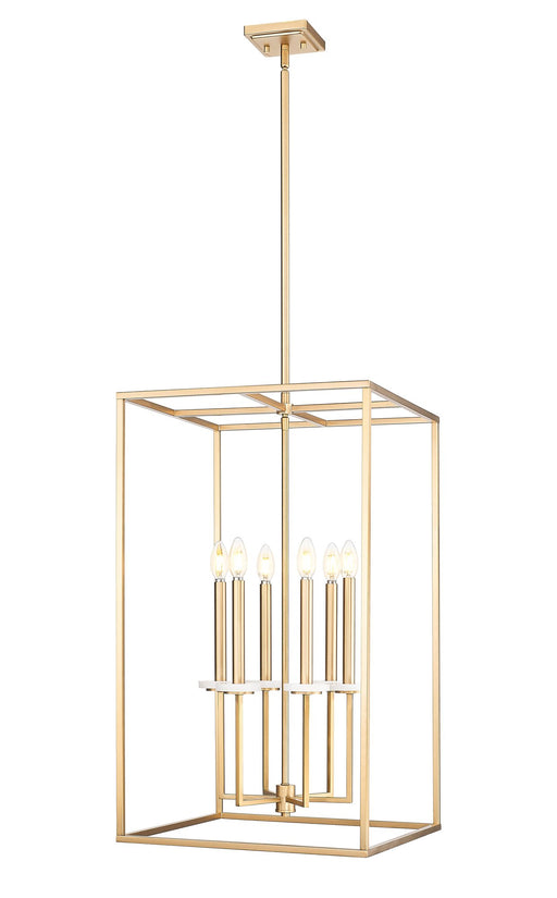 Gaultier 6 Light 18" Pendant in Modern Gold