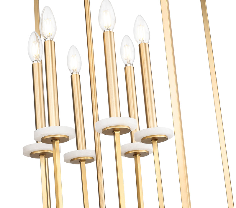 Gaultier 6 Light 18" Pendant in Modern Gold