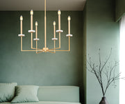 Gaultier 6 Light 27.25" Chandelier in Modern Gold in a room setting