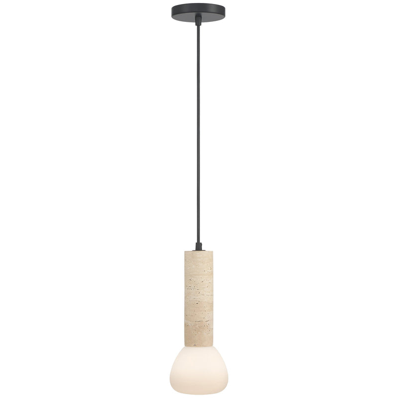 Stone LED Mini Pendant in Travertine
