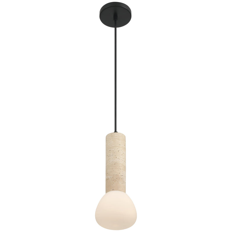 Stone LED Mini Pendant in Travertine