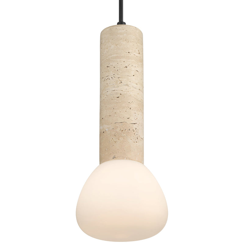 Stone LED Mini Pendant in Travertine