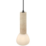 Stone LED Mini Pendant in Travertine