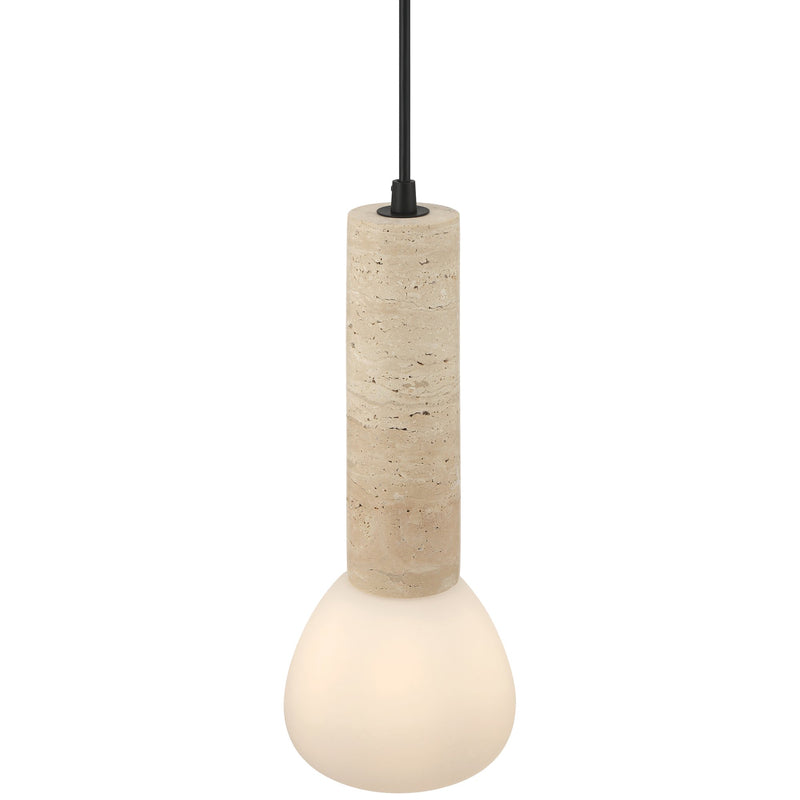 Stone LED Mini Pendant in Travertine