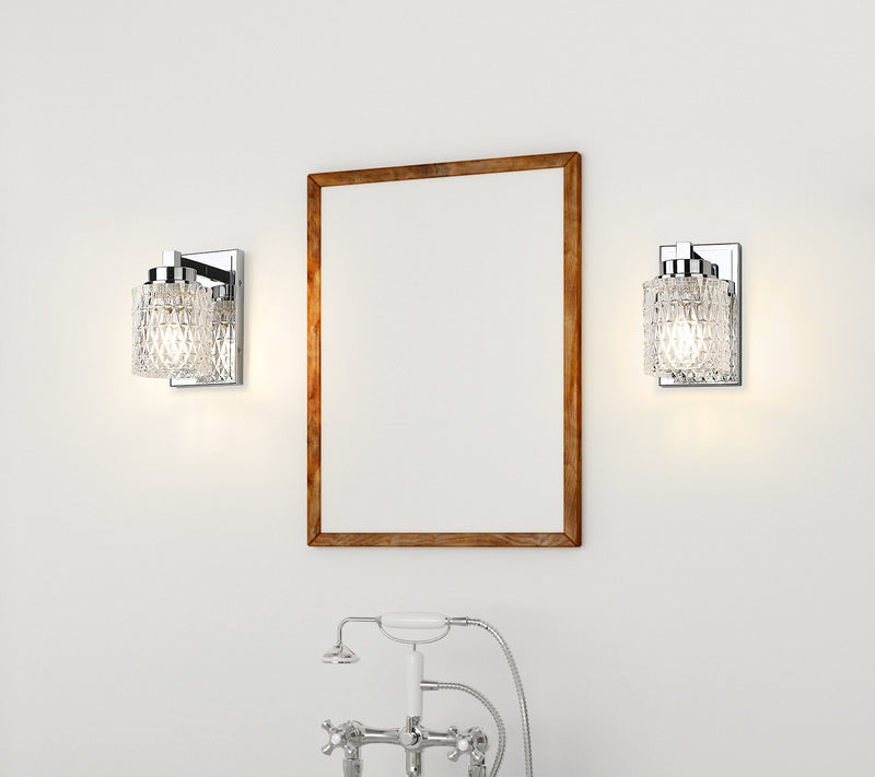 Jacqueline 1 Light 4.75" Wall Sconce in Chrome in a room setting