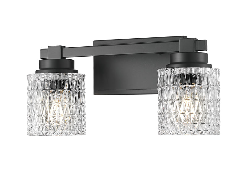 Jacqueline 2 Light 15.75" Vanity in Matte Black