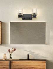 Jacqueline 2 Light 15.75" Vanity in Matte Black in a room setting
