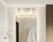 Jacqueline 3 Light 22.75" Vanity in Brushed Nickel in a room setting