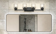Jacqueline 4 Light 31.5" Vanity in Matte Black in a room setting