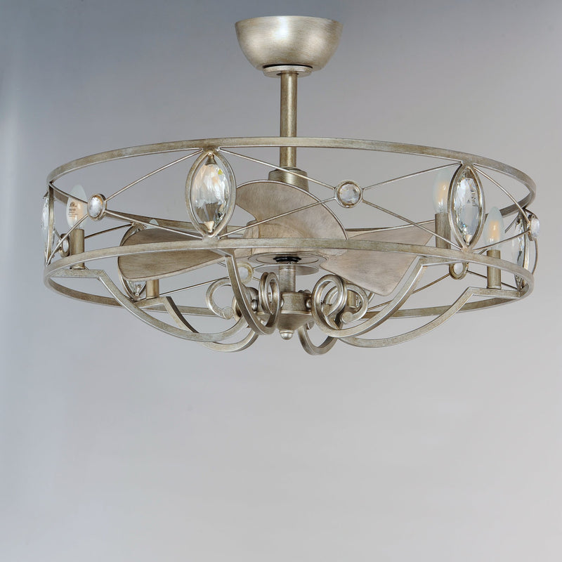 Solitaire 6 Light WiFi LED Fandelight in Silver Mist