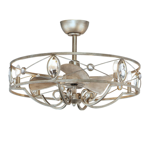 Solitaire 6 Light WiFi LED Fandelight in Silver Mist