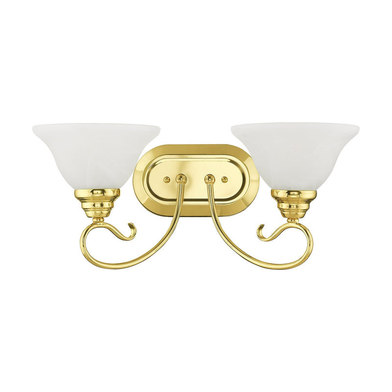 Coronado 2-Light Bath Vanity Light in Polished Brass