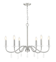 Toussant 6 Light 32" Chandelier in Brushed Nickel