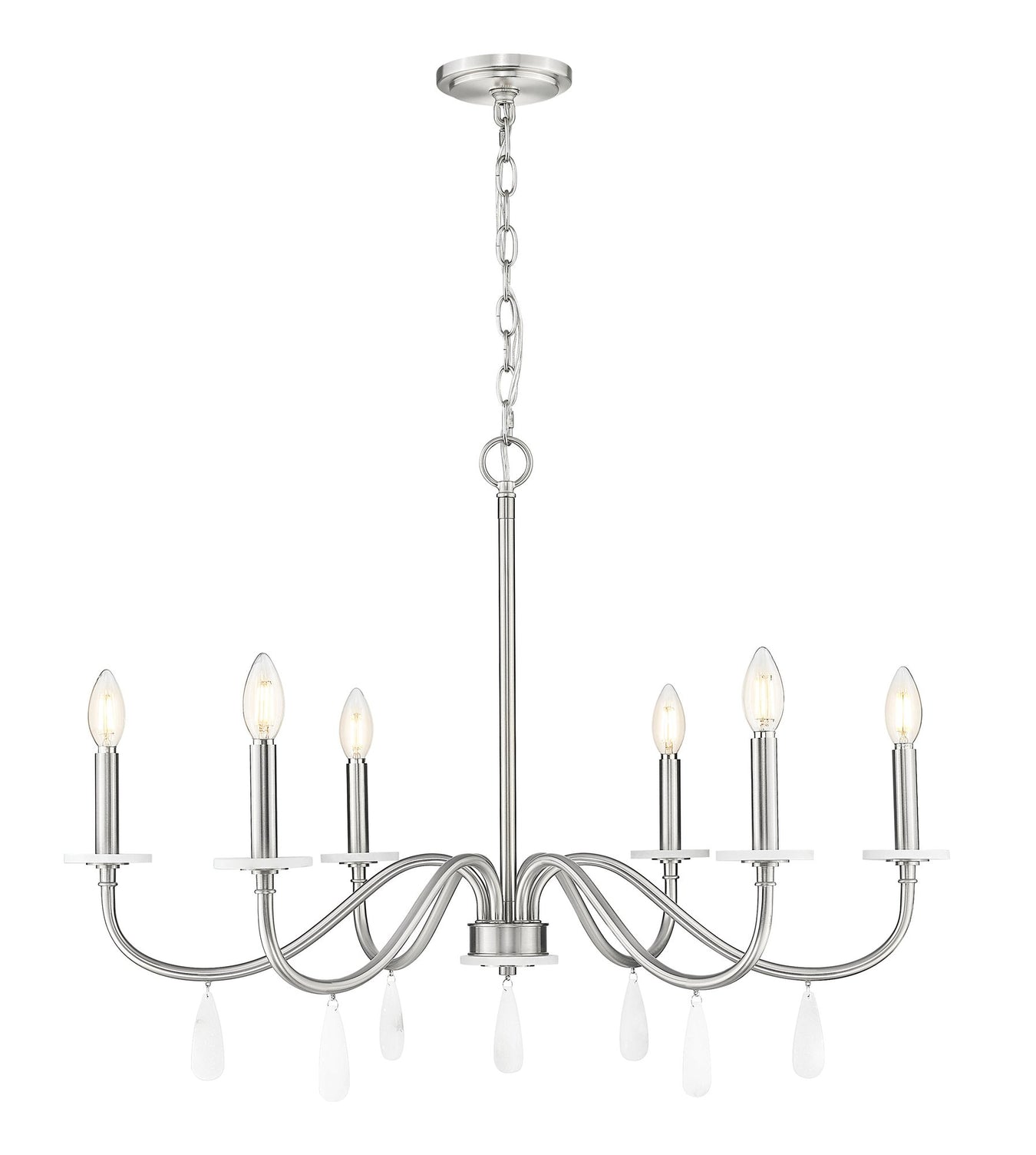 Toussant 6 Light 32" Chandelier in Brushed Nickel