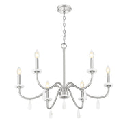 Toussant 6 Light 32" Chandelier in Brushed Nickel
