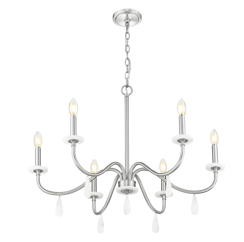 Toussant 6 Light 32" Chandelier in Brushed Nickel