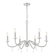 Toussant 6 Light 32" Chandelier in Brushed Nickel