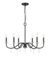 Toussant 6 Light 32" Chandelier in Matte Black