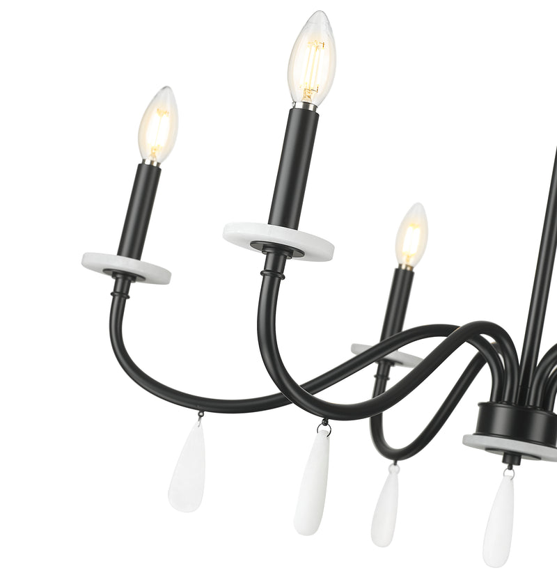 Toussant 6 Light 32" Chandelier in Matte Black