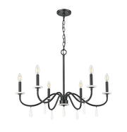 Toussant 6 Light 32" Chandelier in Matte Black