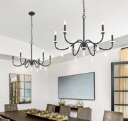 Toussant 6 Light 32" Chandelier in Matte Black in a room setting