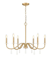 Toussant 6 Light 32" Chandelier in Modern Gold